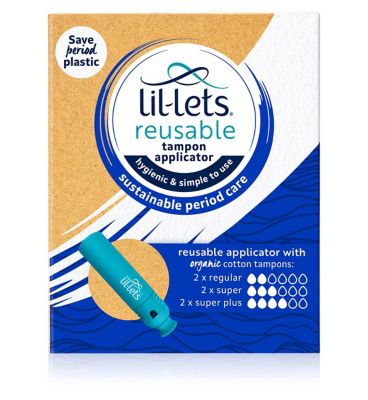 Lil-Lets Reusable Tampon Applicator With 6 Lil-Lets Organic Tampons