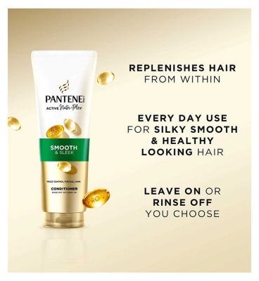 Pantene Pro-V Smooth & Sleek Hair Conditioner, 2x The Nutrients In 1 Use, 350ML