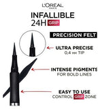 L'Oreal Paris Infallible Grip Precision Felt 0.4mm 27H Longwear Eyeliner Black