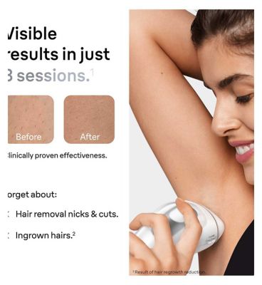 Braun Silk·expert Pro 3, Women’s IPL, At Home Hair Removal Device with Pouch, White/Silver, PL3233