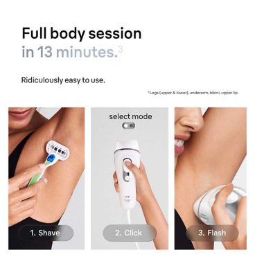 Braun Silk·expert Pro 3, Women’s IPL, At Home Hair Removal Device with Pouch, White/Silver, PL3233