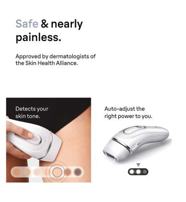 Braun Silk·expert Pro 3, Women’s IPL, At Home Hair Removal Device with Pouch, White/Silver, PL3233