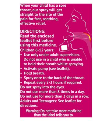 Children's Chloraseptic Sore Throat Spray 0.71% w/v Oromucosal Spray - 15ml