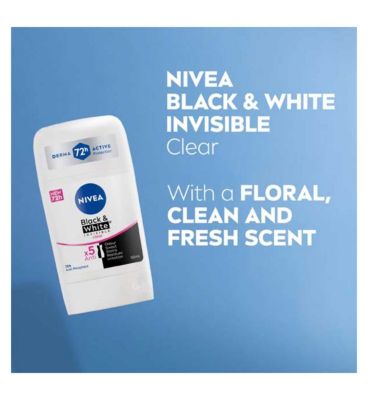 NIVEA Black & White Clear Anti-Perspirant Deodorant Stick 50ml
