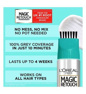 L’Oreal Paris Magic Retouch Permanent Brown Root Concealer, 100% Roots Coverage With Easy Applicator, 150ml