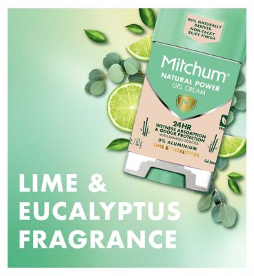 Mitchum Natural Power Gel Cream Lime & Eucalyptus Gel Deodorant 63g