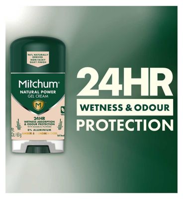 Mitchum Natural Power Gel Cream Amber & Sandalwood Gel Deodorant 63g