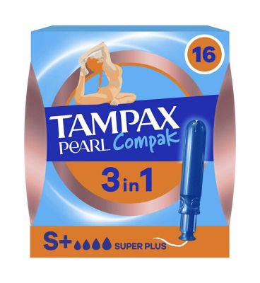 Tampax Pearl Compak Super Plus Tampons With Applicator x16