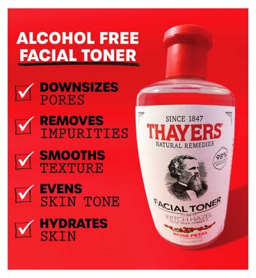 Thayers Hydrating Alcohol-free Facial Toners - Aloe Vera, Witch Hazel & Rose Petal - 355ml