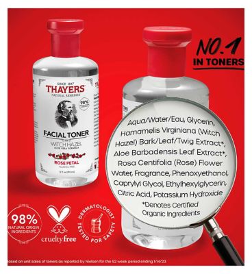 Thayers Hydrating Alcohol-free Facial Toners - Aloe Vera, Witch Hazel & Rose Petal - 355ml