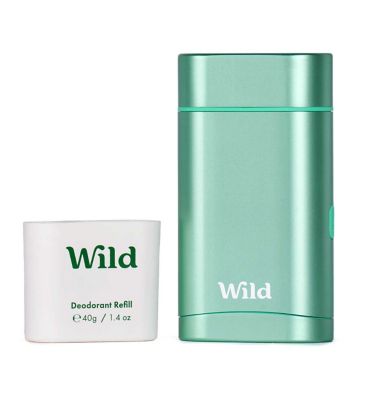 Wild Aqua Case and Fresh Cotton & Sea Salt Deodorant Refill - Starter Pack