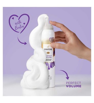 Pantene Perfect Volume Heat Protection Hair Mousse with Biotin 200ml