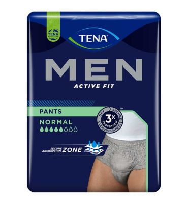 Tena Men Active Fit Incontinence Pants Normal Grey Size Large/XL 8 Pack