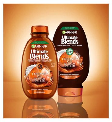 Garnier Ultimate Blends Coconut Oil & Cocoa Butter Smoothing and Nourishing Shampoo for Frizzy and Curly Hair 400ml