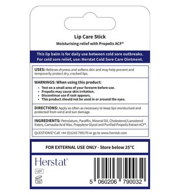 Herstat Lip Care Stick - Use Between Cold Sore Outbreaks