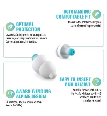 Alpine Pluggies Kids Filtered Earplugs 1 Pair