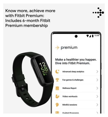Fitbit Inspire 3 Health & Fitness Tracker Midnight Zen