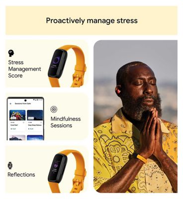 Fitbit Inspire 3 Health & Fitness Tracker Morning Glow