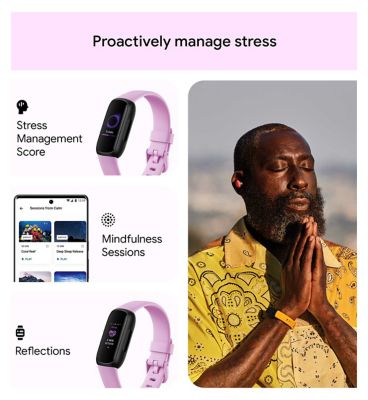 Fitbit Inspire 3 Health & Fitness Tracker Lilac Bliss