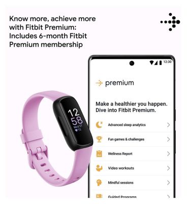 Fitbit Inspire 3 Health & Fitness Tracker Lilac Bliss