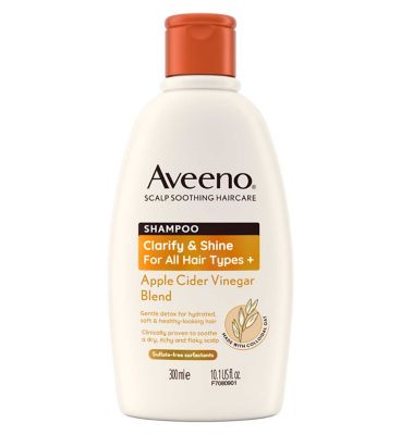 Aveeno Haircare Clarify and Shine+ Apple Cider Vinegar Shampoo 300ml