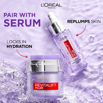 L'Oreal Revitalift Filler Plumping Water-Cream Micro-Epidermic Hyaluronic Acid