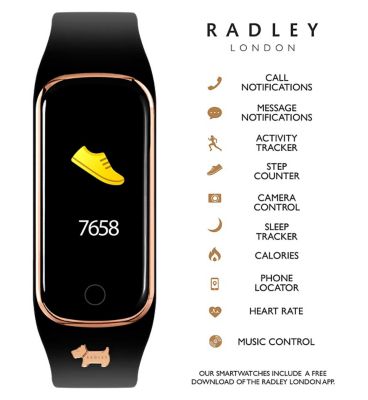 Radley Ladies Series 8 Black Silicone Strap Smart Watch