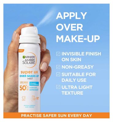 Garnier Ambre Solaire Over Makeup Super UV Face Protection Mist SPF50+ 75ml