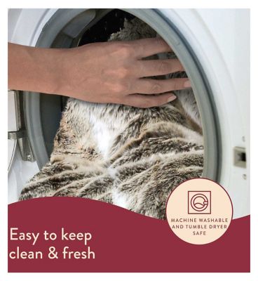 Dreamland Intelliheat Faux Fur Warming Throw - Alaskan Husky