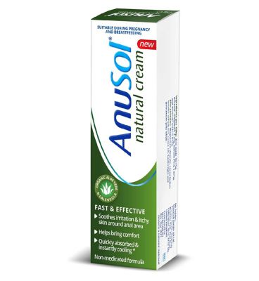 AnuSol Natural Cream for Soothes Itching, Instantly Cooling - 30 g Natural Cream