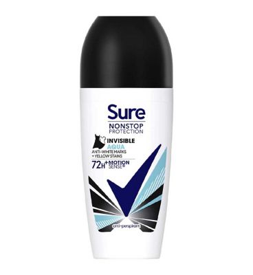 Sure Women Nonstop Invisible Aqua Antiperspirant Deodorant Roll On 50ml