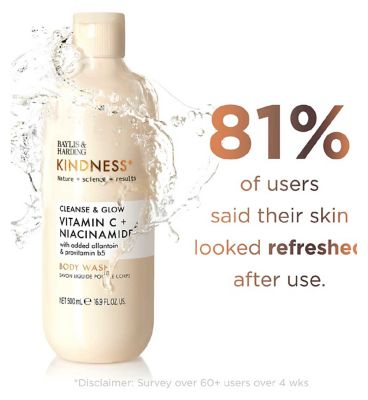Baylis & Harding Kindness+ Vitamin C & Niacinamide 500ml  Cleanse & Glow Body Wash