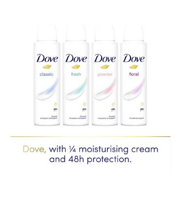 Dove Classic with ¼ moisturising cream Anti-perspirant Deodorant Spray for 48 hours of protection 200ml