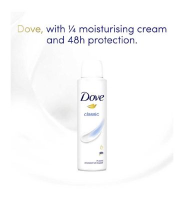 Dove Classic with ¼ moisturising cream Anti-perspirant Deodorant Spray for 48 hours of protection 200ml