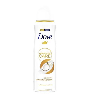 Dove Advanced Care Coconut & Jasmine Anti-Perspirant Deodorant Spray with plant based moisturiser for 72hour protection 200ml