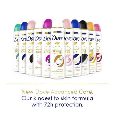 Dove Advanced Care Coconut & Jasmine Anti-Perspirant Deodorant Spray with plant based moisturiser for 72hour protection 200ml