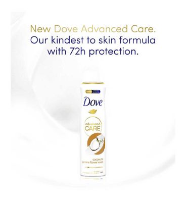 Dove Advanced Care Coconut & Jasmine Anti-Perspirant Deodorant Spray with plant based moisturiser for 72hour protection 200ml