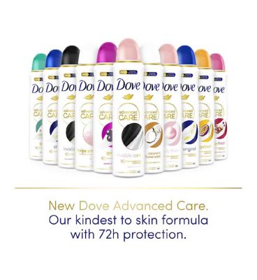Dove Advanced Care Invisible 72hour protection Anti-perspirant Deodorant Spray Aerosol with Triple Moisturising technology 150ml