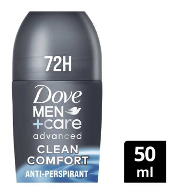Dove Men+Care Advanced Clean Comfort Anti-Perspirant Deodorant Roll On with Triple Action Technology for 72hour protection 50ml