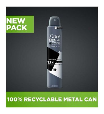 Dove Men+Care Advanced Invisible Dry 72hr Anti-Perspirant Deodorant Spray protection from sweat, odour and white marks 200ml