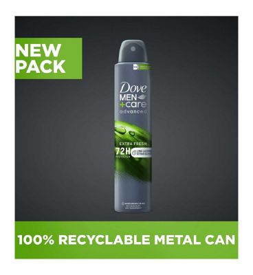 Dove Men+Care Advanced Extra Fresh 72hr Anti-Perspirant Deodorant with Triple Action Sweat & Odour Protection Technology 200ml