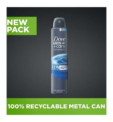 Dove Men+Care Advanced Clean Comfort 72hr Anti-Perspirant Deodorant with Triple Action Sweat & Odour Protection Technology 200ml