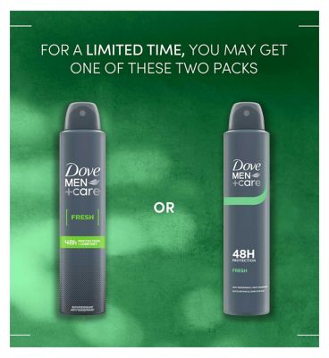 Dove Men+Care Fresh deodorant for men with 1/4moisturising cream Antiperspirant Aerosol for 48h sweat and odour protection 200ml
