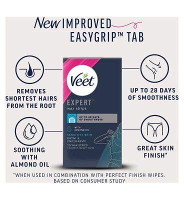 Veet Expert Cold Wax Strips Bikini and Underarm Sensitive 30s