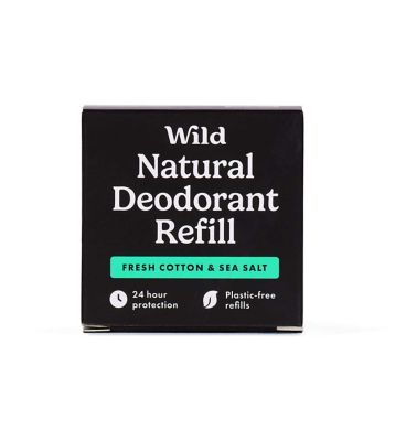 Wild Men's Fresh Cotton & Sea Salt Deodorant Refill 40g