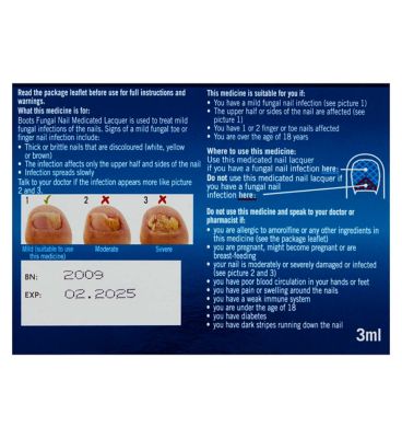 Boots Fungal Nail Once Weekly Treatment 5% w/v Medicated Nail Lacquer - 3ml