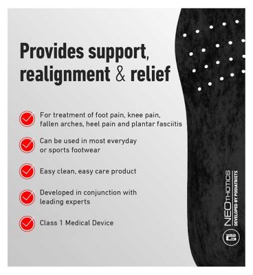 Neo G NeoThotics Pro-Expert Full Length Orthotic Insoles M Pair - size 6 - 9