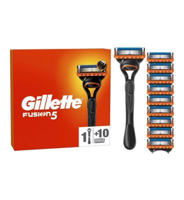 Gillette Fusion5 Razor for Men, 1 Gillette Razor, 10 Blade Refills<br/>