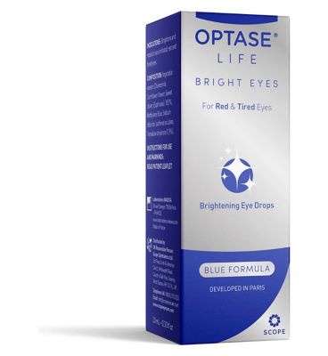 Optase Life Bright Eyes - Brightening Eye Drops for Irritated, Red and Tired Eyes - 10ml