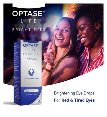Optase Life Bright Eyes - Brightening Eye Drops for Irritated, Red and Tired Eyes - 10ml